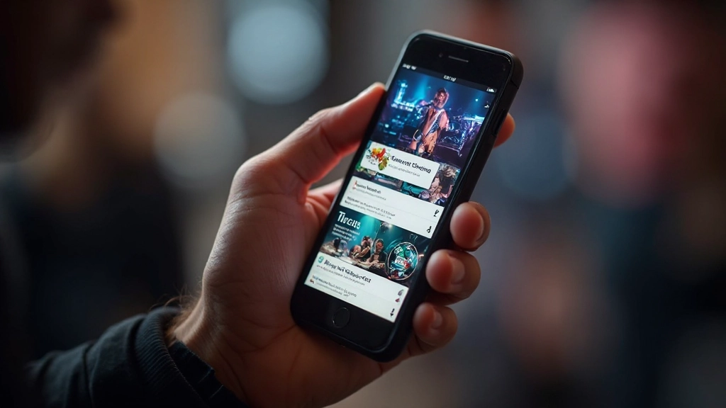 Person listing tickets for sale on a mobile phone with marketplace interface visible