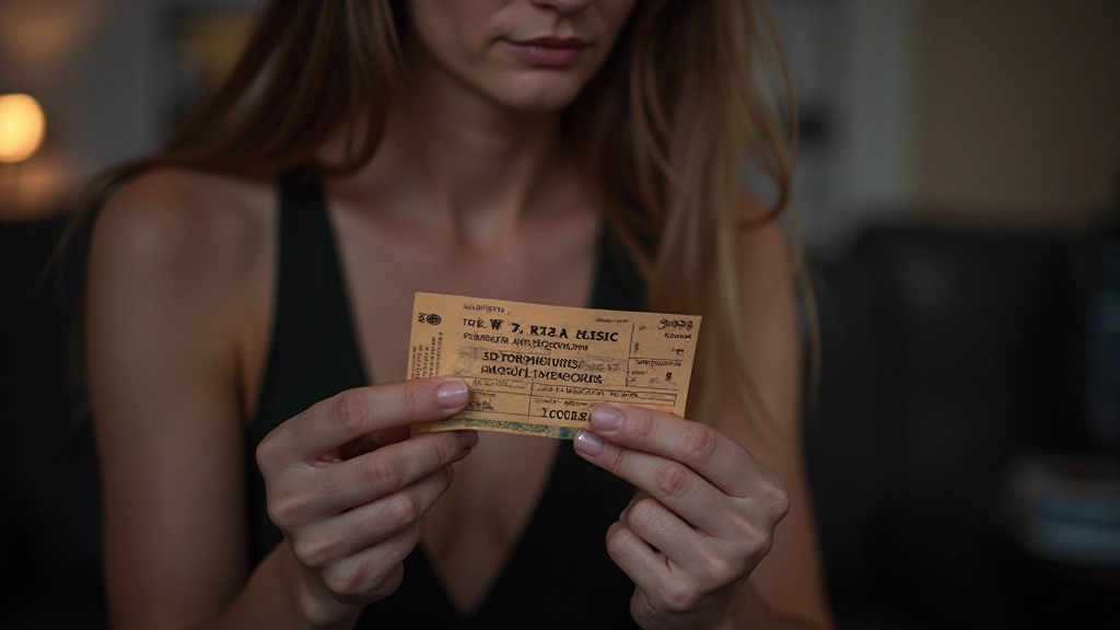 Person examining a ticket closely with magnifying glass to verify authenticity