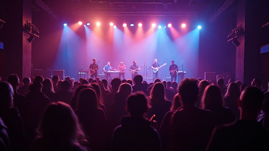 Lively concert venue with adults enjoying live music performance